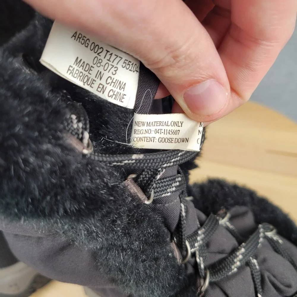 The North Face Nuptse Fur Snow Boots Women 7.5 Black Down Insulated IcePick